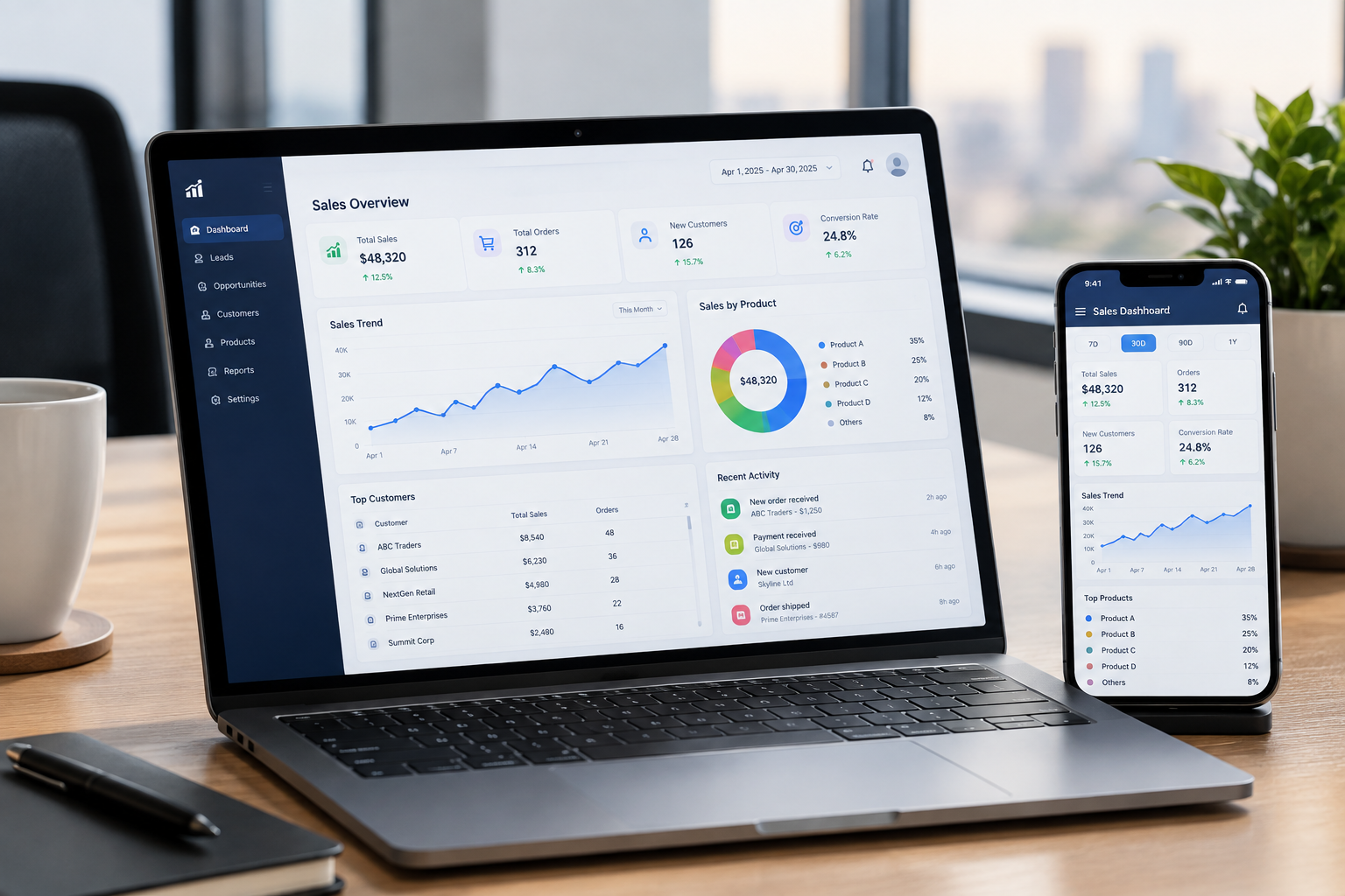 Small preview of the Sales Tracker interface