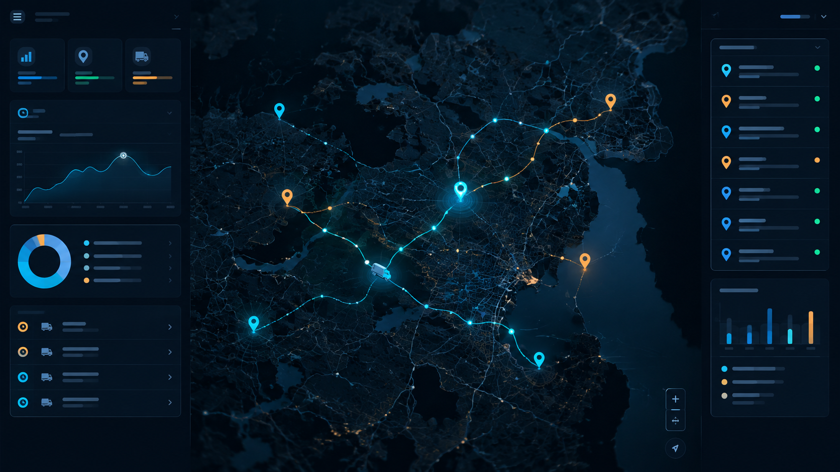 Sales Tracker live tracking dashboard showing salesperson locations and route progress